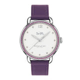 Coach Delancey White Dial Purple Leather Strap Watch for Women - 14502886 Authentic Buy Shop Now