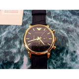 Emporio Armani Luigi Chronograph Black Dial Black Leather Watch For Men - AR1917 Authentic Buy Shop Now