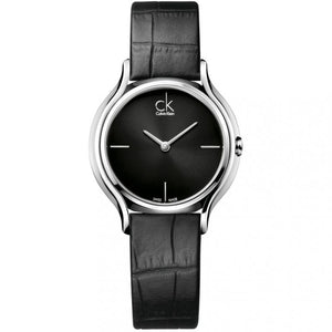 Calvin Klein Skirt Black Dial Black Leather Strap Watch for Women - K2U231C1 Authentic Buy Shop Now