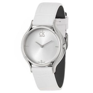 Calvin Klein Skirt White Dial White Leather Strap Watch for Women - K2U231KW Authentic Buy Shop Now