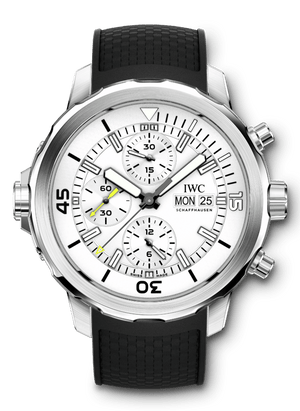 IWC Aquatimer Chronograph White Dial Black Rubber Strap Watch for Men - IW376801 Authentic Buy Shop Now