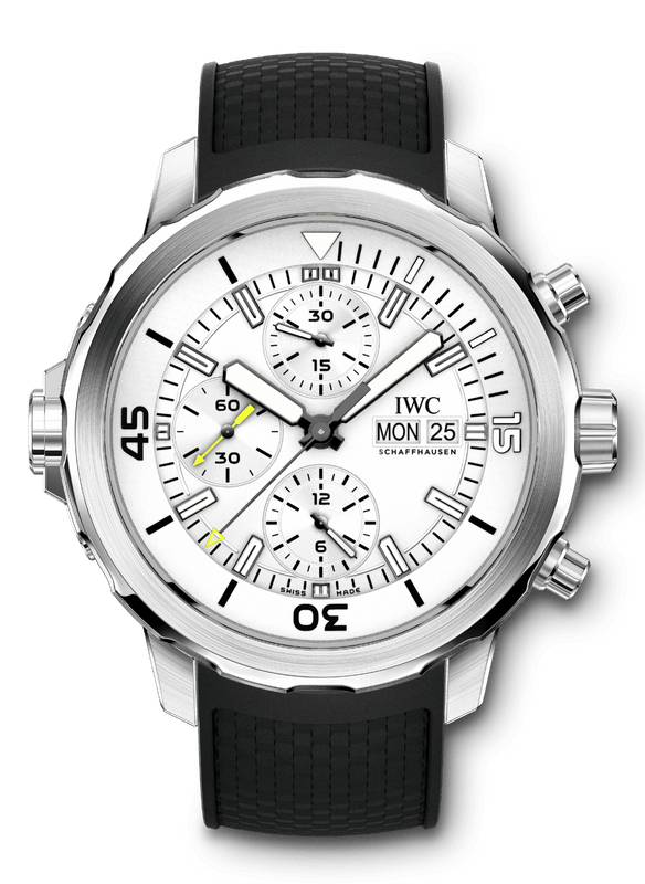 IWC Aquatimer Chronograph White Dial Black Rubber Strap Watch for Men - IW376801 Authentic Buy Shop Now