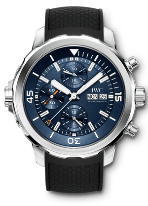 IWC Aquatimer Automatic Chronograph 44mm Blue Dial Black Rubber Strap Watch for Men - IW376805 Authentic Buy Shop Now