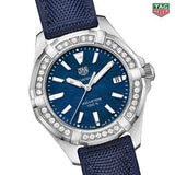 Tag Heuer Aquaracer Quartz Diamonds Blue Dial Blue Nylon Strap Watch for Women - WAY131N.FT6091 Authentic Buy Shop Now