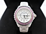 Chanel J12 Sapphire Bezel Ceramic White Dial White Steel Strap Watch for Women - J12 H2010 Authentic Buy Shop Now