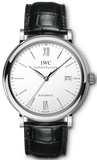 IWC Portofino Automatic White Dial Black Leather Strap Watch for Men - IW356501 Authentic Buy Shop Now