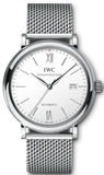 IWC Portofino Automatic White Dial Silver Mesh Bracelet Watch for Men - IW356505 Authentic Buy Shop Now