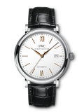IWC Portofino Automatic White Dial Black Leather Strap Watch for Men - IW356517 Authentic Buy Shop Now