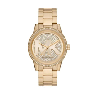 Michael Kors Ritz Pave Crystals Gold Dial Gold Steel Strap Watch for Women - MK6862 Authentic Buy Shop Now