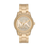 Michael Kors Ritz Pave Crystals Gold Dial Gold Steel Strap Watch for Women - MK6862 Authentic Buy Shop Now