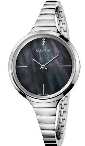 Calvin Klein Lively Black Dial Silver Steel Strap Watch for Women - K4U2312S Authentic Buy Shop Now