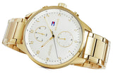 Tommy Hilfiger Chase Quartz White Dial Gold Steel Strap Watch for Men - 1791576 Authentic Buy Shop Now