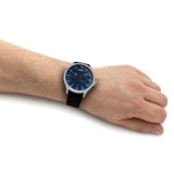 Hugo Boss Time One Blue Dial Black Leather Strap Watch for Men - 1513431 Authentic Buy Shop Now