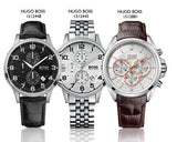 Hugo Boss Aeroliner Chronograph White Dial Silver Steel Strap Watch For Men - 1512445 Authentic Buy Shop Now