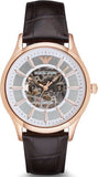 Emporio Armani Epoca White Skeletal Dial Black Leather Strap Watch For Men - AR2073 Authentic Buy Shop Now