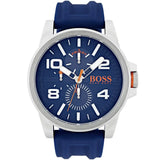 Hugo Boss Detroit Quartz Blue Dial Blue Silicone Strap Watch For Men - 1550008 Authentic Buy Shop Now