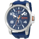 Hugo Boss Detroit Quartz Blue Dial Blue Silicone Strap Watch For Men - 1550008 Authentic Buy Shop Now
