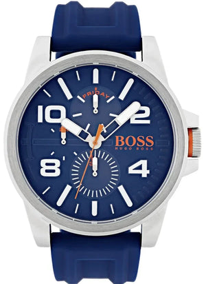 Hugo Boss Detroit Quartz Blue Dial Blue Silicone Strap Watch For Men - 1550008 Authentic Buy Shop Now
