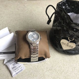 Guess Mini Prism Diamonds Silver Dial Silver Steel Strap Watch for Women - W12638L1 Authentic Buy Shop Now