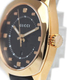Gucci GG2570 Black Dial Black Leather Strap Watch For Men - YA142310 Authentic Buy Shop Now