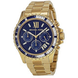 Michael Kors Everest Chronograph Blue Dial Gold Steel Strap Watch for Women - MK5754 Authentic Buy Shop Now