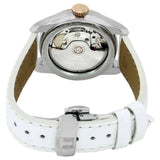 Tissot T-Classic Powermatic 80 Mother of Pearl Silver Dial White Leather Strap Watch For Women - T108.208.26.117.00 Authentic Buy Shop Now