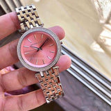 Michael Kors Darci Crystal Pink Dial Silver Stainless Steel Strap Watch for Women - MK3352 Authentic Buy Shop Now