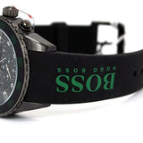Hugo Boss Aeroliner Chronograph Black Dial Green Rubber Strap Watch For Men - HB1512847 Authentic Buy Shop Now