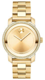 Movado Bold Diamonds Gold Dial Gold Steel Strap Watch for Women - 3600150 Authentic Buy Shop Now