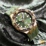 Maurice Lacroix Aikon Venturer Bronze Dial Green Rubber Strap Watch For Men - AI6058-BRZ01-630-1 Authentic Buy Shop Now