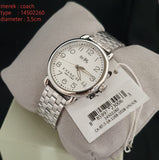 Coach Delancey Classic White Dial Silver Steel Strap Watch for Women - 14502260 Authentic Buy Shop Now