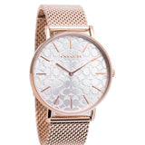 Coach Perry Silver Dial Rose Gold Mesh Bracelet Watch for Women - 14503386 Authentic Buy Shop Now
