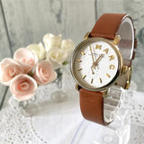 Marc Jacobs Baker White Dial Brown Leather Strap Watch for Women - MBM1317 Authentic Buy Shop Now