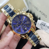 Michael Kors Bradshaw Navy Blue Dial Two Tone Steel Strap Watch for Women - MK6268 Authentic Buy Shop Now