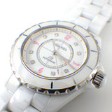 Chanel J12 Quartz Diamonds Ceramic White Dial White Steel Strap Watch for Women - J12 H4466 Authentic Buy Shop Now