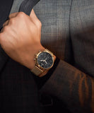 Hugo Boss Companion Quartz Black Dial Rose Gold Mesh Bracelet Watch For Men - HB1513548 Authentic Buy Shop Now
