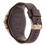 Fossil Nate Chronograph Gold Dial Brown Leather Strap Watch for Men - JR1495 Authentic Buy Shop Now