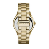 Michael Kors Slim Runway Green Dial Gold Steel Strap Watch for Women - MK3435 Authentic Buy Shop Now