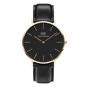 Daniel Wellington Classic Sheffield Black Dial Black Leather Strap Watch For Women - DW00100139 Authentic Buy Shop Now
