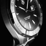 Tag Heuer Aquaracer Quartz Black Dial Silver Steel Strap Watch for Men - WAY1110.BA0928 Authentic Buy Shop Now
