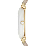 Emporio Armani Gianni T Bar Quartz Mother of Pearl Dial White Leather Strap Watch For Women - AR1965 Authentic Buy Shop Now
