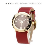 Marc Jacobs Amy Red Dial Burgundy Leather Strap Watch for Women - MBM1152 Authentic Buy Shop Now