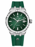 Maurice Lacroix Aikon Chronograph Green Dial Green Rubber Strap Watch for Men - AI1808-SS000-630-5 Authentic Buy Shop Now