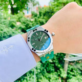 Maurice Lacroix Aikon Chronograph Green Dial Green Rubber Strap Watch for Men - AI1808-SS000-630-5 Authentic Buy Shop Now