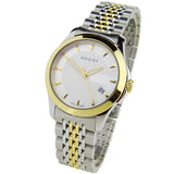 Gucci G Timeless Silver Dial Two Tone Steel Strap Watch For Women - YA126511 Authentic Buy Shop Now