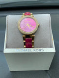 Michael Kors Parker Pink Mother of Pearl Dial Two Tone Steel Strap Watch for Women - MK6490 Authentic Buy Shop Now