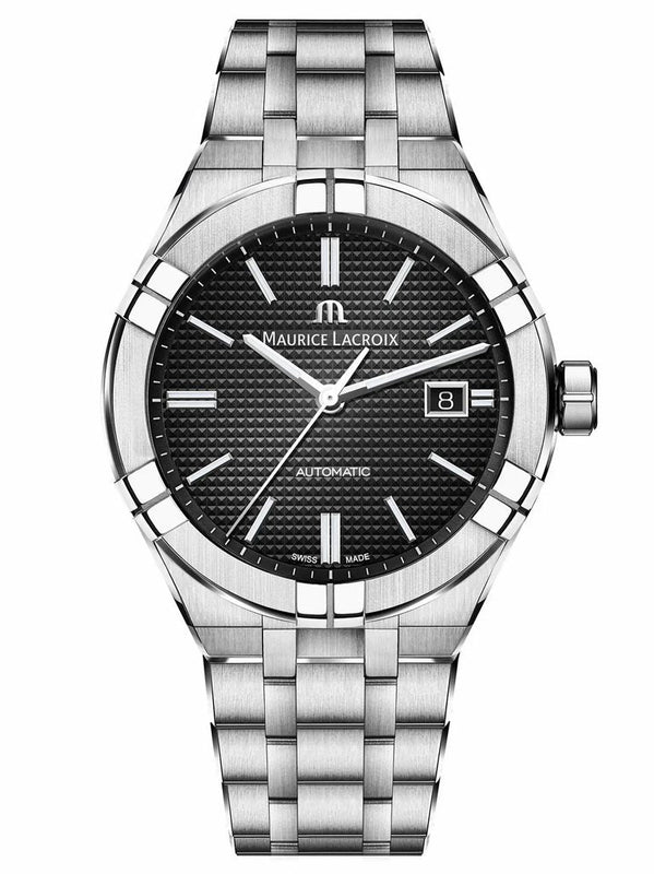 Maurice Lacroix Aikon Automatic Black Dial Silver Steel Strap Watch for Men - AI1807-SS002-330-1 Authentic Buy Shop Now