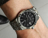 Maurice Lacroix Aikon Date Quartz Black Dial Silver Steel Strap Watch for Men - AI1108-SS002-330-1 Authentic Buy Shop Now