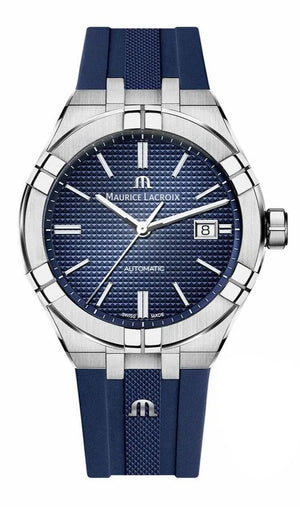 Maurice Lacroix Aikon Automatic Blue Dial Blue Rubber Strap Watch for Men - AI11808-SS000B-430-4 Authentic Buy Shop Now
