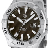 Tag Heuer Aquaracer Calibre 5 Automatic Sunray Brown Dial Silver Steel Strap Watch for Men - WAY2018.BA0927 Authentic Buy Shop Now